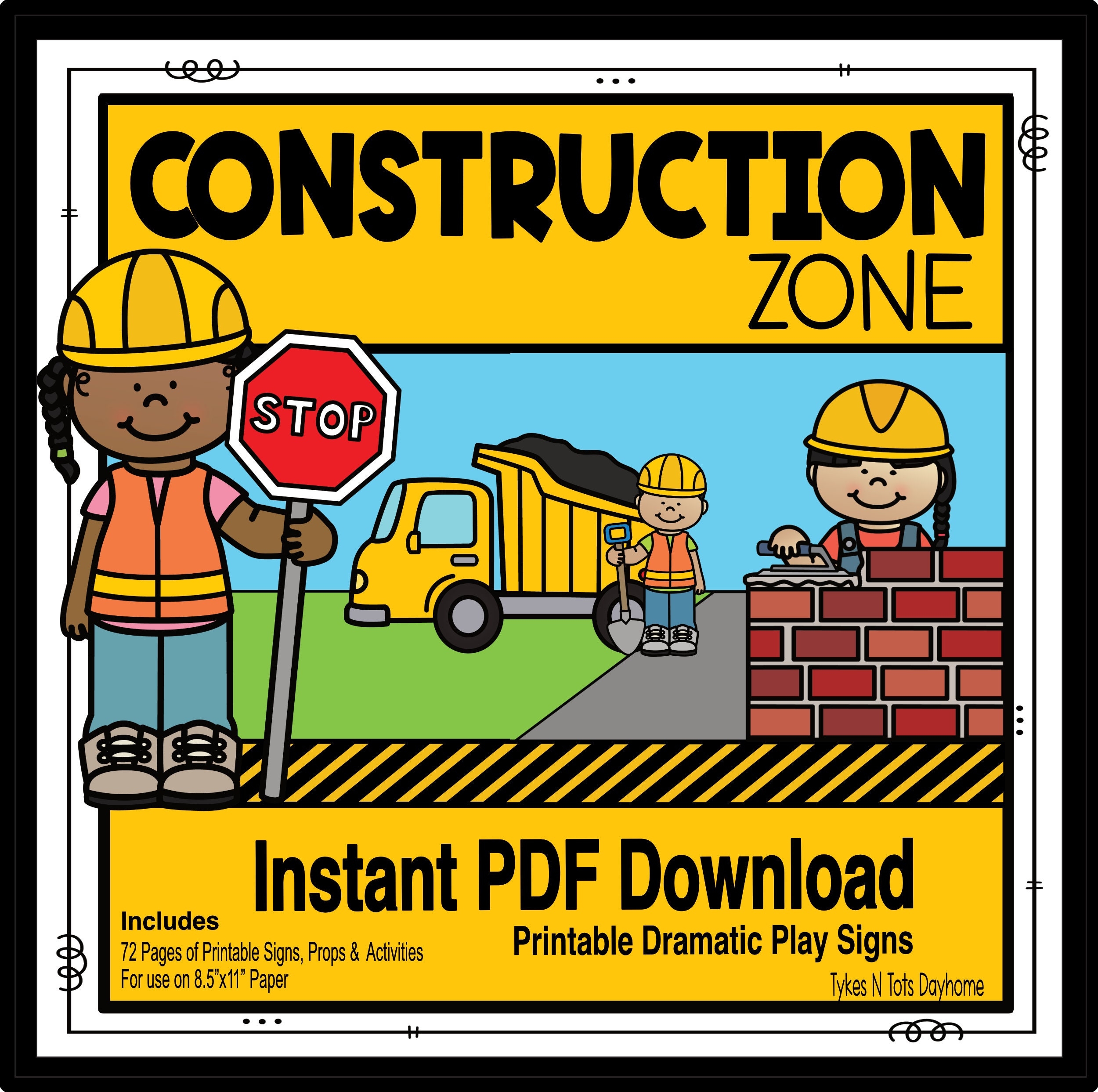 Construction Zone Dramatic Play Etsy Construction Zone Dramatic Play Etsy