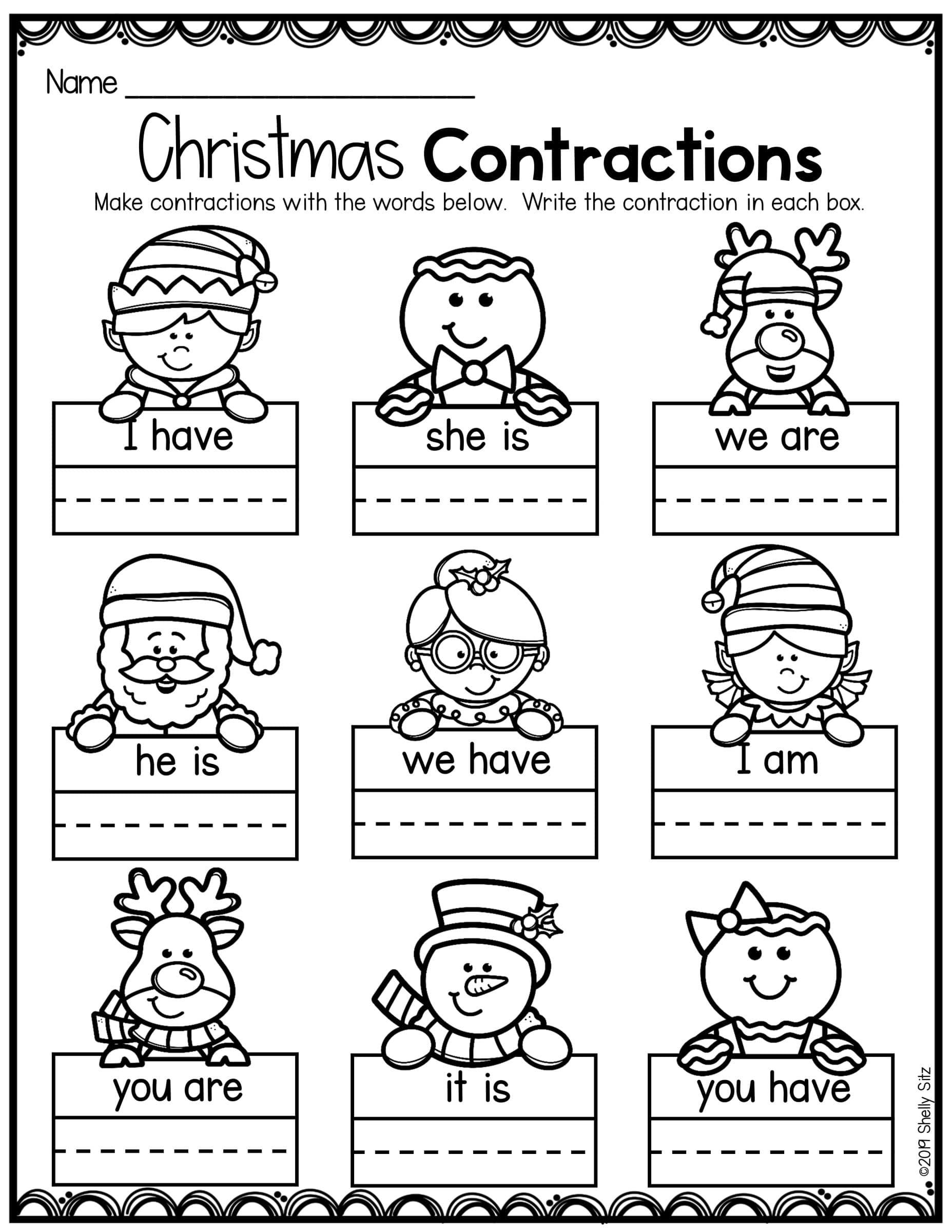 Free Printable Contractions Worksheets Free Printable Contractions Worksheets