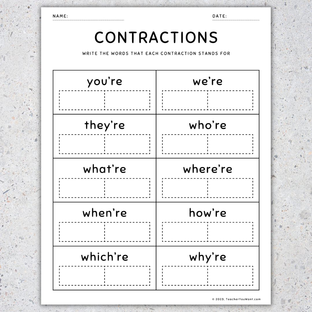 Contractions Worksheets And Activities Grammar Practice Review Pages Made By Teachers Contractions Worksheets And Activities Grammar Practice Review Pages Made By Teachers