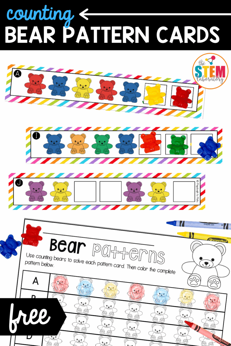 Counting Bear Pattern Cards The Stem Laboratory
