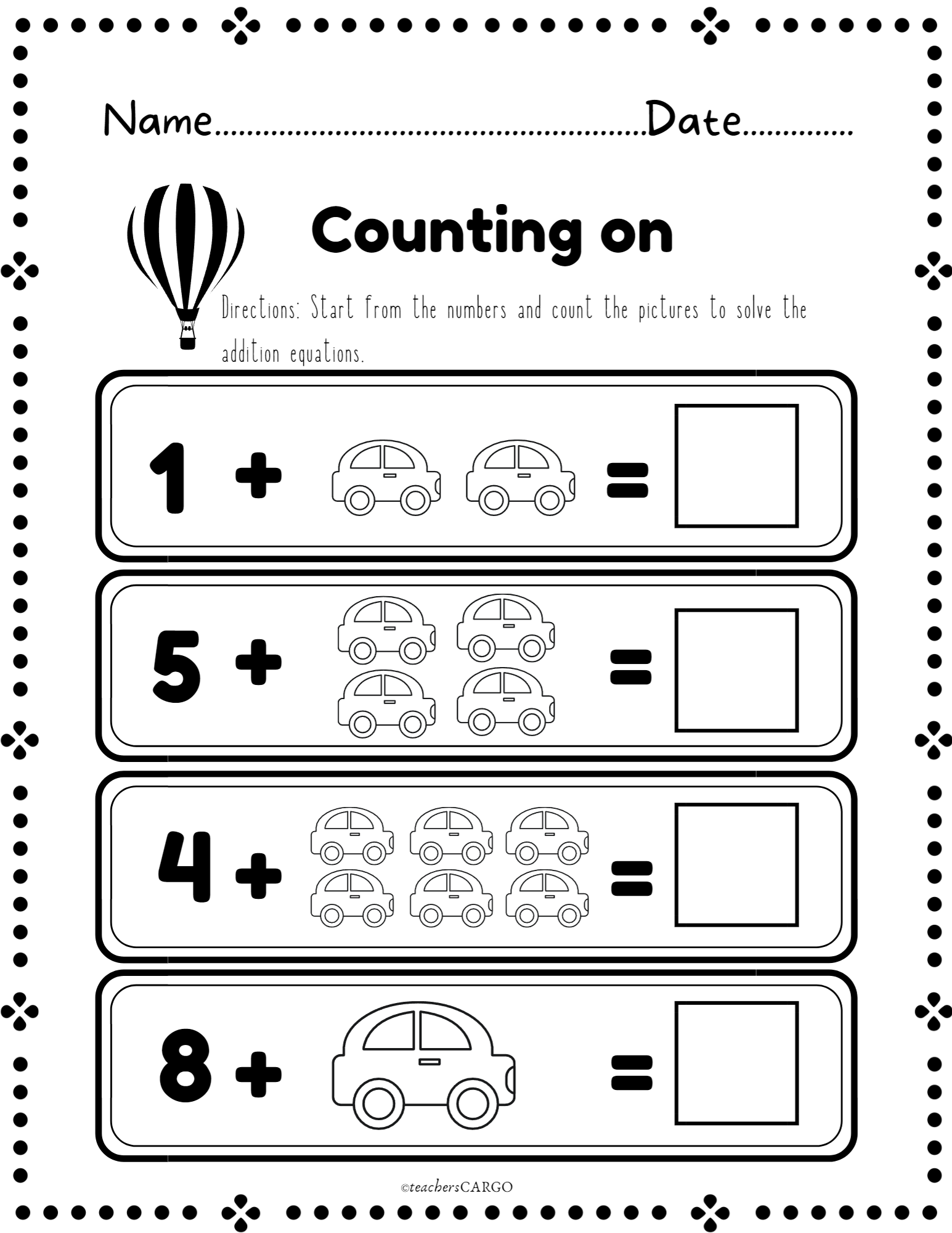 Free Printable Counting On Worksheets Free Printable Counting On Worksheets