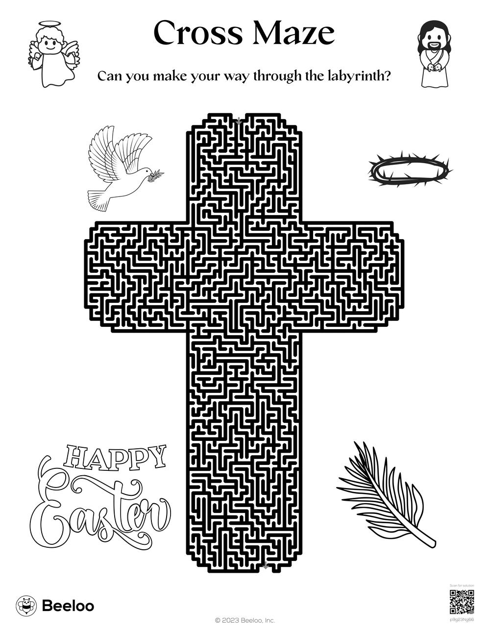 Cross Maze Beeloo Printable Crafts And Activities For Kids Cross Maze Beeloo Printable Crafts And Activities For Kids