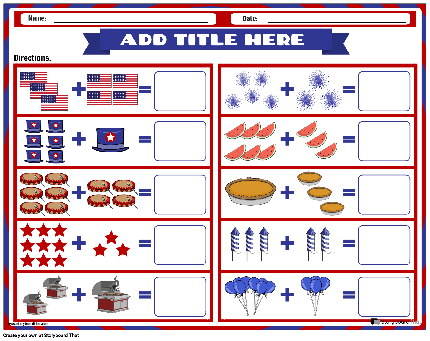 4th Of July Math Worksheets