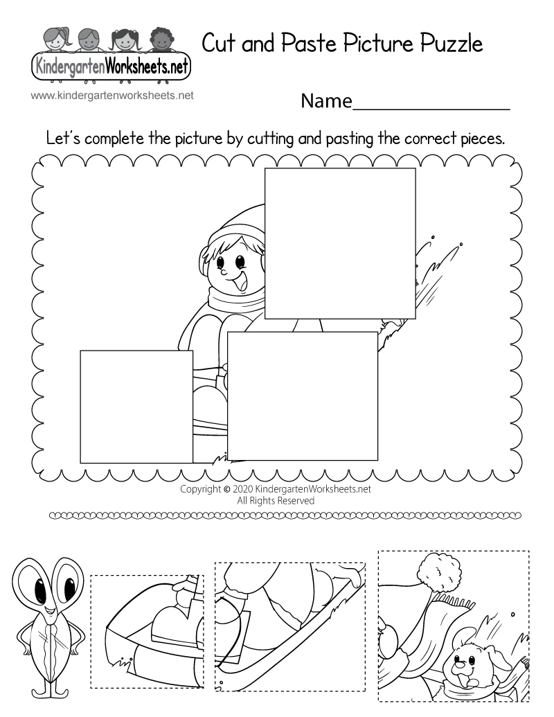 Cut And Paste Picture Puzzle Worksheet Free Printable Digital 