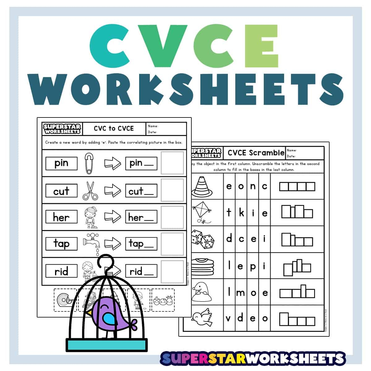 CVCE Words Worksheets Superstar Worksheets CVCE Words Worksheets Superstar Worksheets