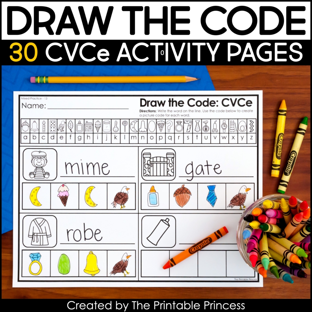 CVCe Worksheets Draw The Code The Printable Princess CVCe Worksheets Draw The Code The Printable Princess
