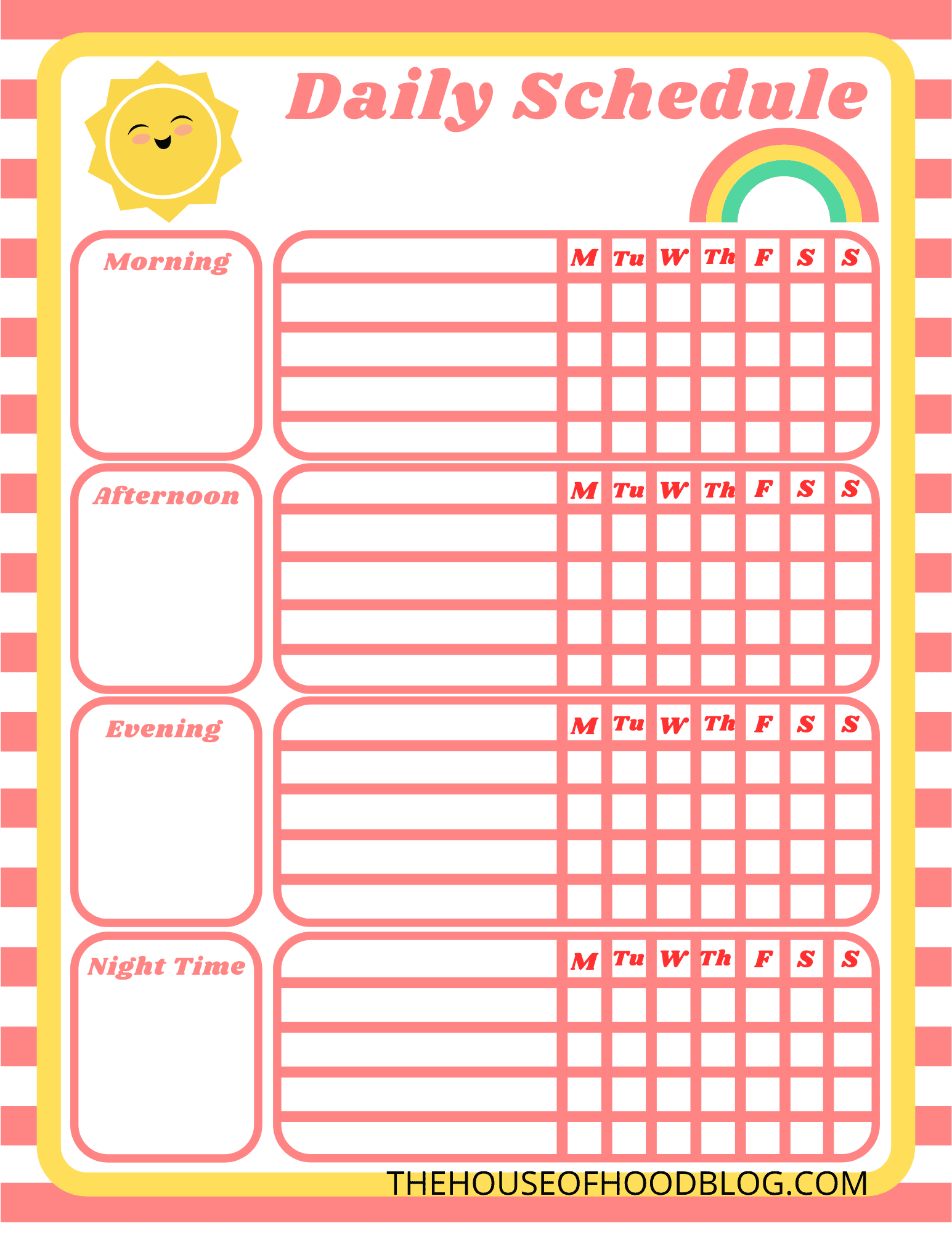 Daily Schedule Printable For Little Kids Daily Schedule Printable For Little Kids