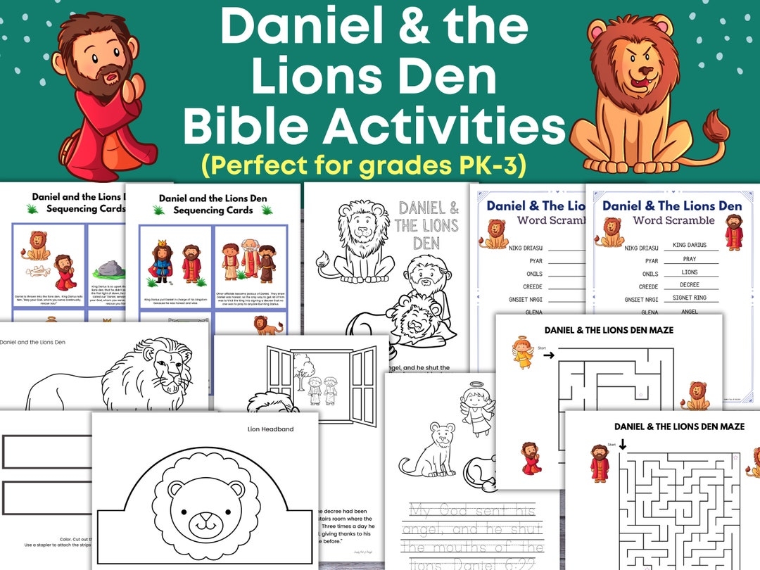 Daniel And The Lions Den Bible Story Daniel And The Lions Den Activities And Games Craft Kids Bible Class Sunday School Lesson Plans Etsy Daniel And The Lions Den Bible Story Daniel And The Lions Den Activities And Games Craft Kids Bible Class Sunday School Lesson Plans Etsy