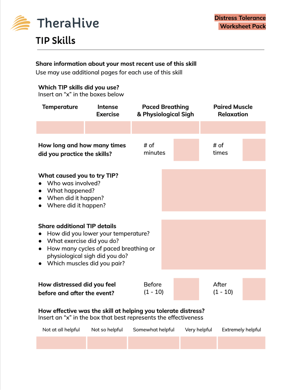 DBT Worksheets DBT Worksheets