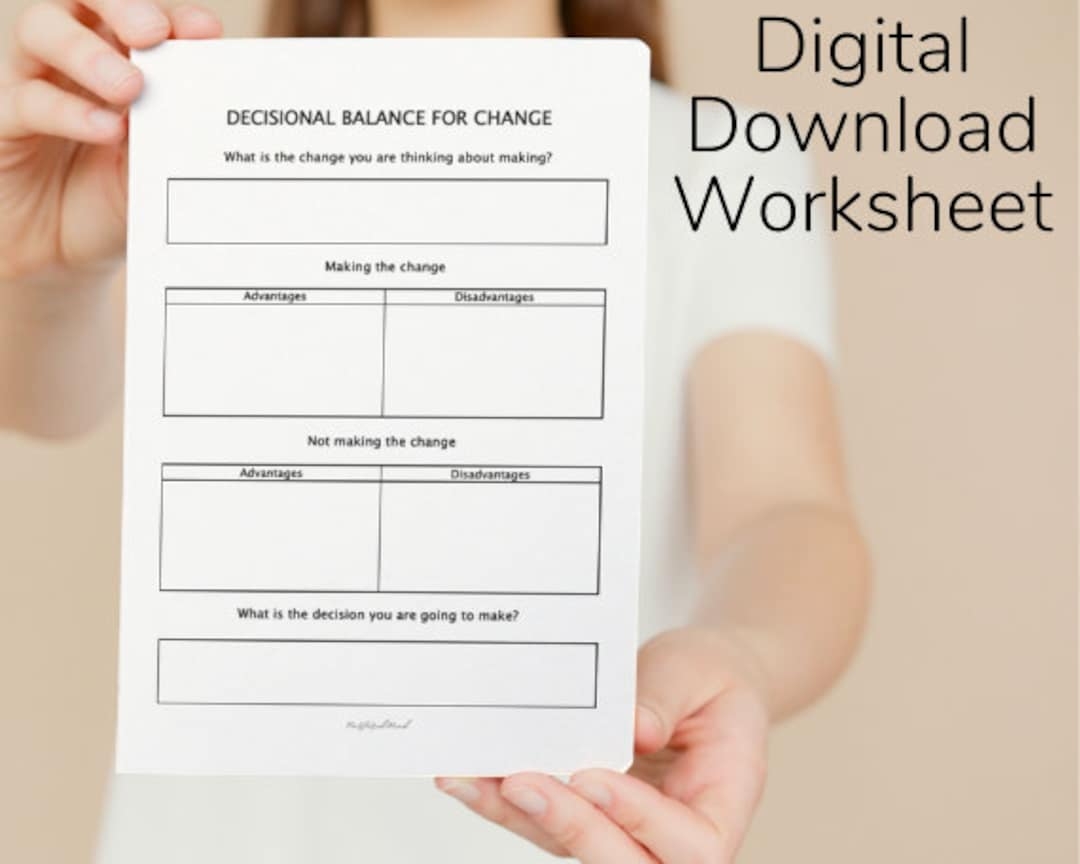 Free Printable Decisional Balance Worksheet Free Printable Decisional Balance Worksheet