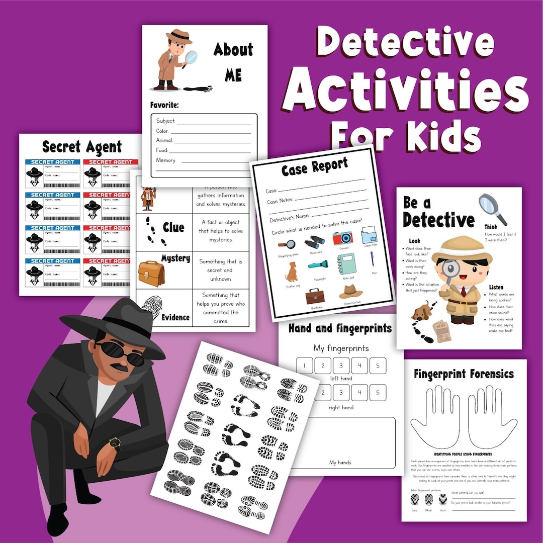 Detective Activities For Kids Worksheets Digital Download Homeschool Worksheets Etsy Detective Activities For Kids Worksheets Digital Download Homeschool Worksheets Etsy