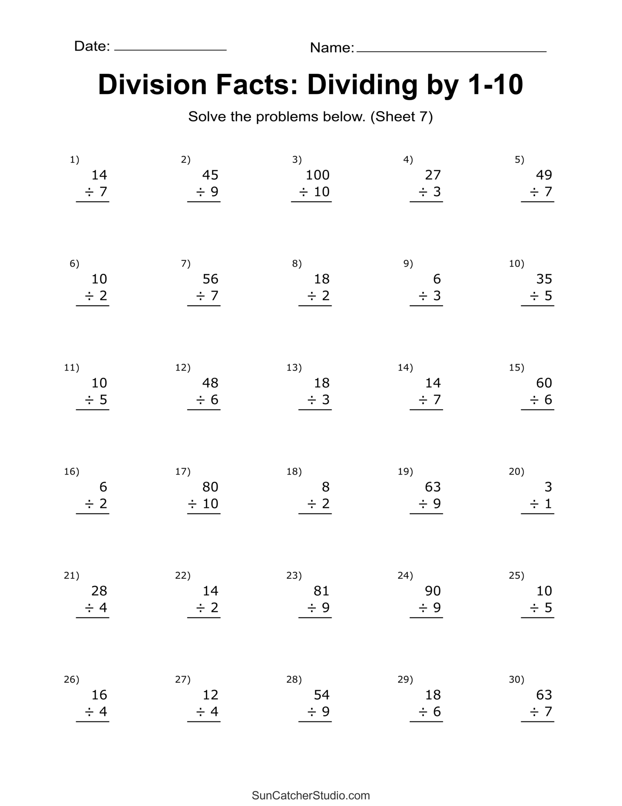 Division Worksheets U0026 Problems Free Printable Math Drills Free Division Worksheets U0026 Problems Free Printable Math Drills Free