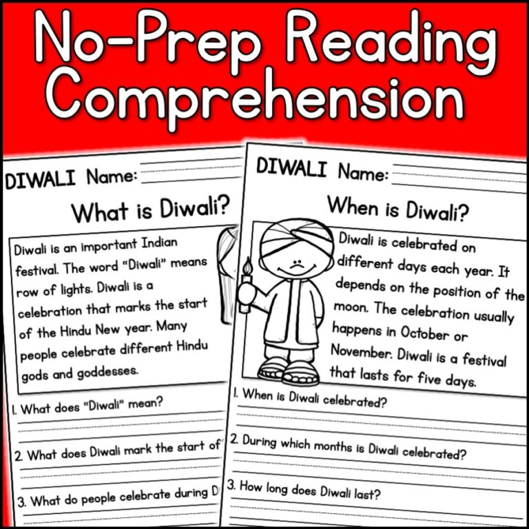Diwali Holidays Reading Comprehension Passages K 2 Classful