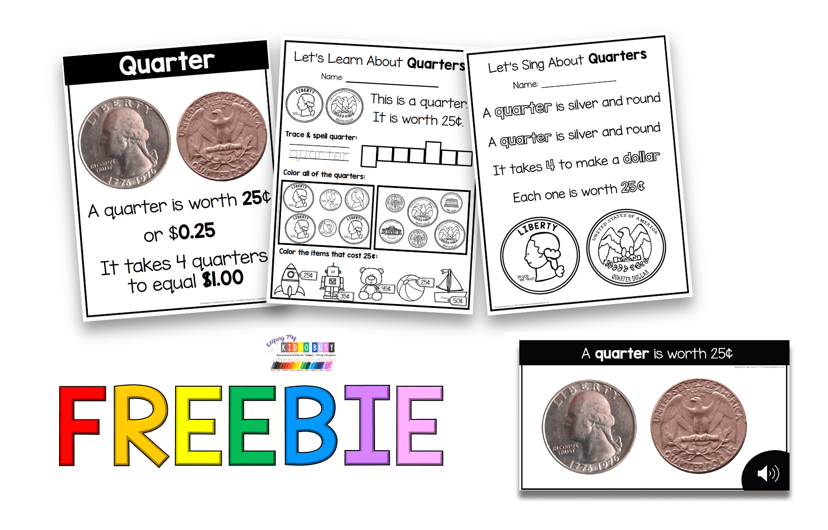 Free Kindergarten Money Math Worksheets