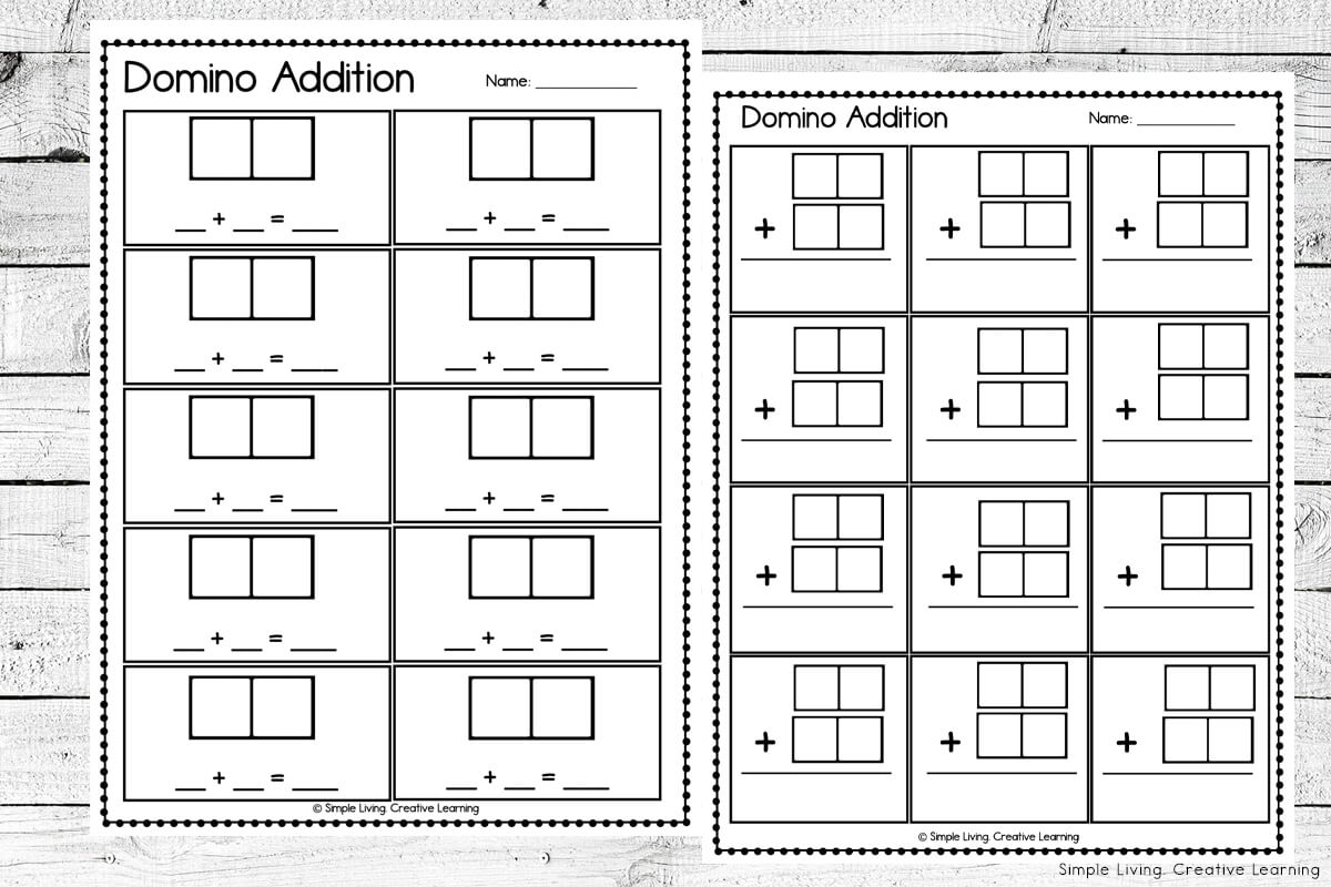 Domino Addition Worksheets Simple Living Creative Learning Domino Addition Worksheets Simple Living Creative Learning
