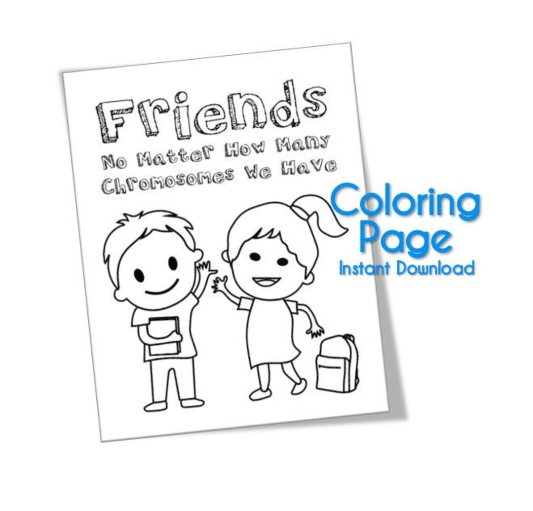 Down Syndrome Awareness Coloring Page friends No Matter How Many Chromosomes Instant Download Etsy Denmark Down Syndrome Awareness Coloring Page friends No Matter How Many Chromosomes Instant Download Etsy Denmark
