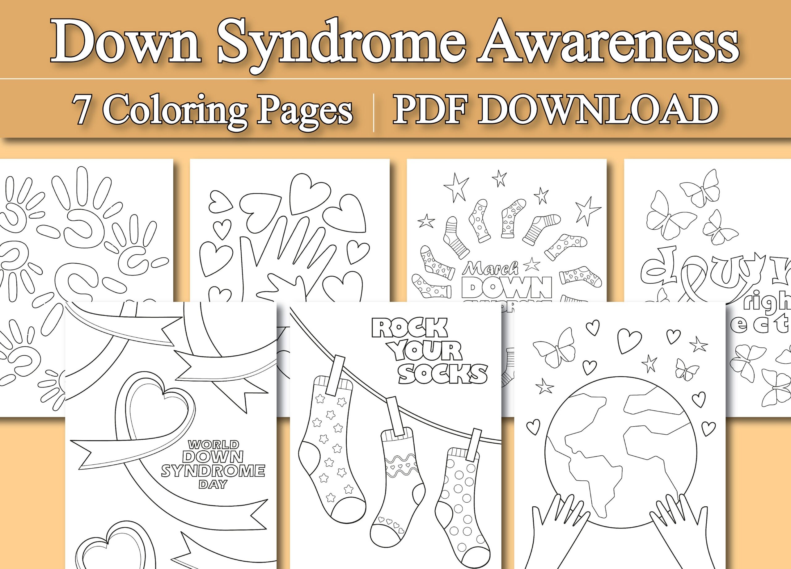 Down Syndrome Awareness Coloring Page Rock Your Socks 7 Coloring Page Printable PDF Download Etsy Ireland Down Syndrome Awareness Coloring Page Rock Your Socks 7 Coloring Page Printable PDF Download Etsy Ireland