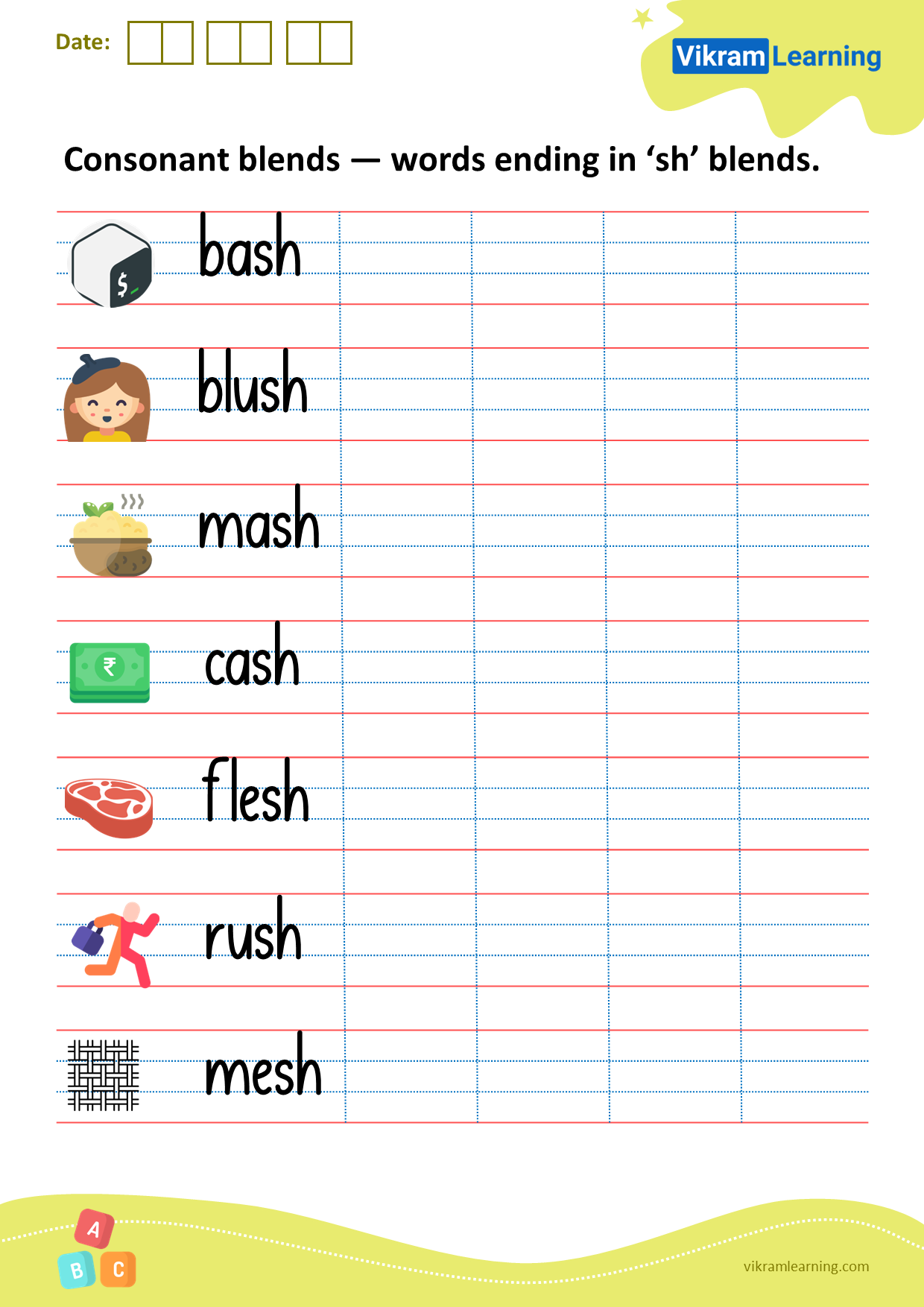 Download Consonant Blends Words Ending In sh Blends Worksheets Vikramlearning