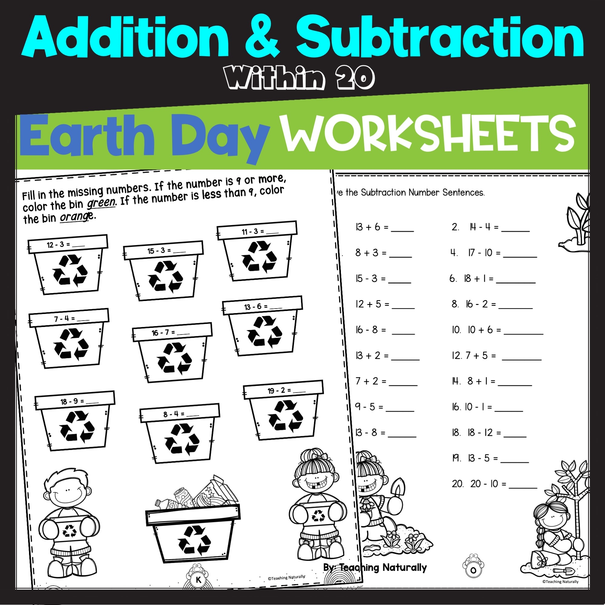Earth Day Math Worksheets Kindergarten