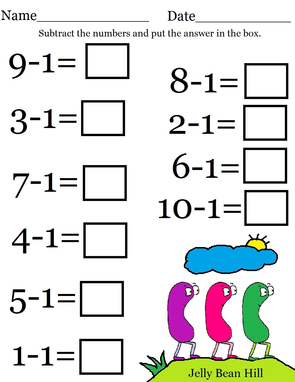 Easter Math Subtraction Worksheet Easter Math Subtraction Worksheet