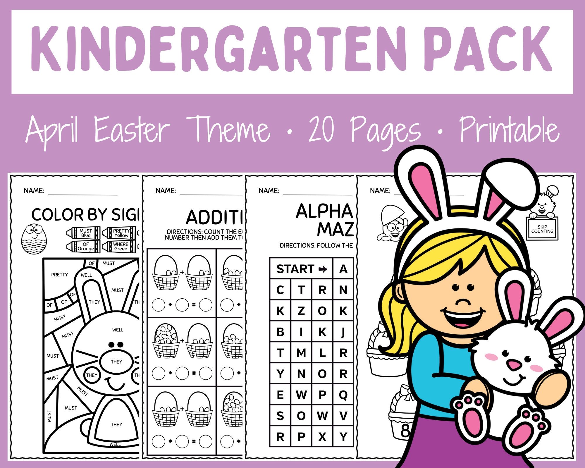 Easter Printables Kindergarten Math Letters Instant Easter Printables Kindergarten Math Letters Instant