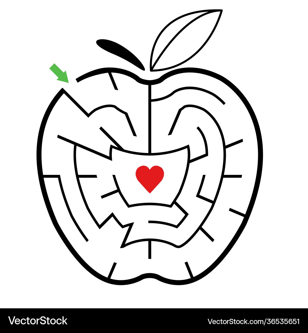 Easy Maze Game For Kids Printable Activ Royalty Free Vector