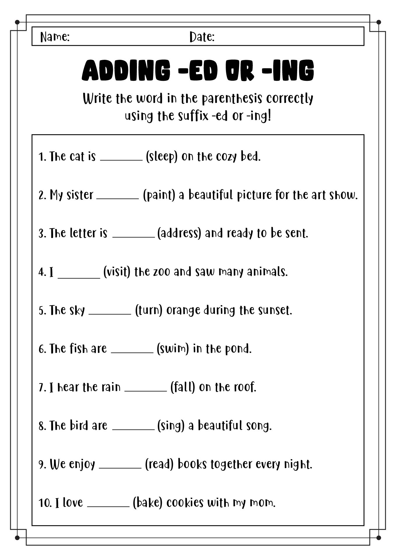 Ed And ing Endings BusyTeacher Free Printable Worksheets For 