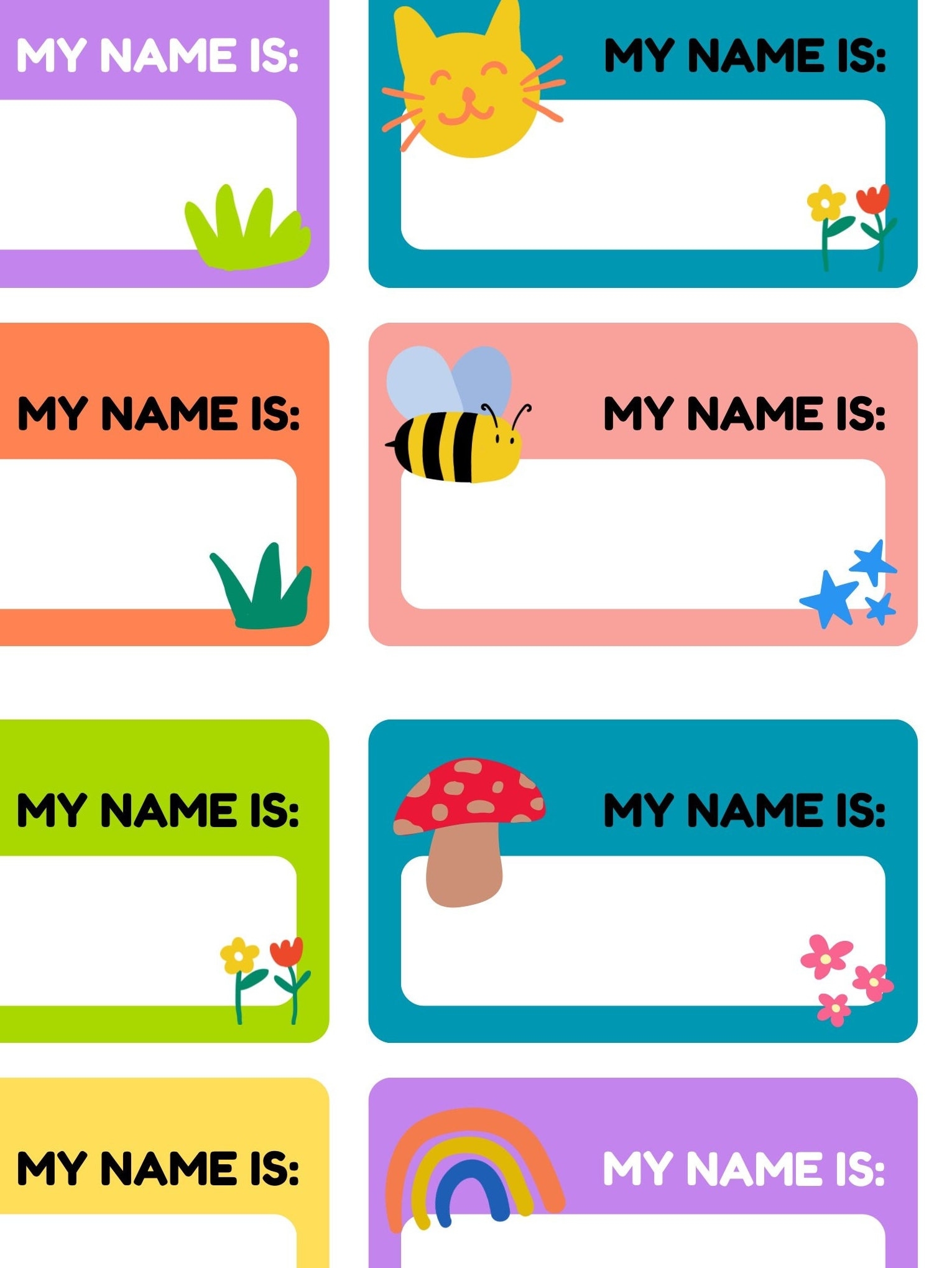 Editable Canva Name Tags Printable Name Tags Kids Party Name Tags Editable Canva Name Tags Printable Name Tags Kids Party Name Tags