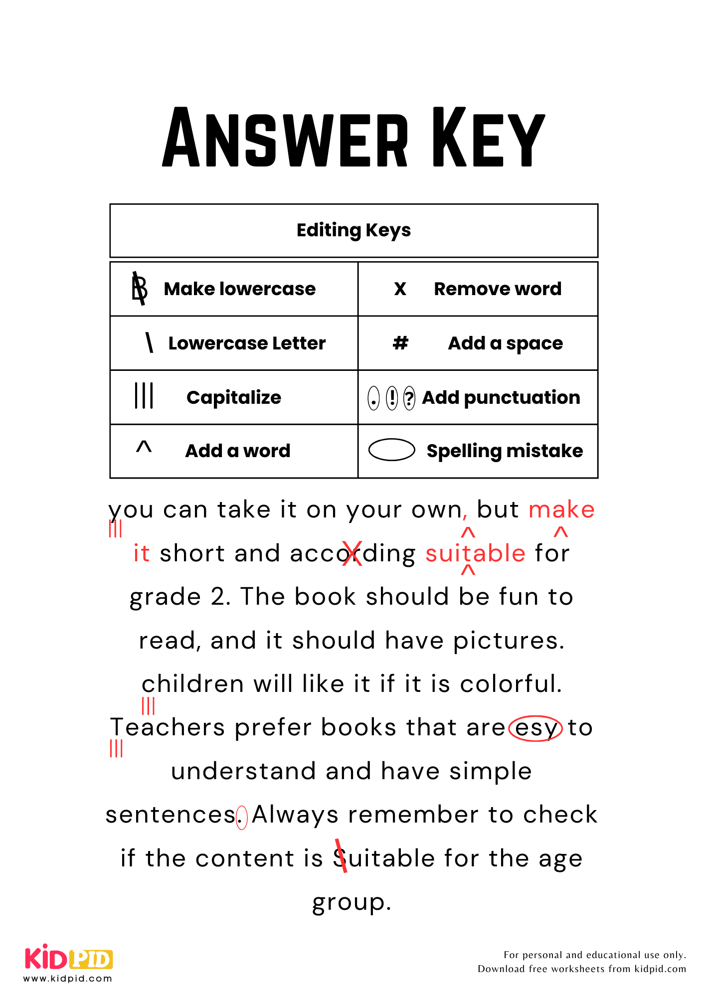 Free Printable Editing Worksheets Free Printable Editing Worksheets