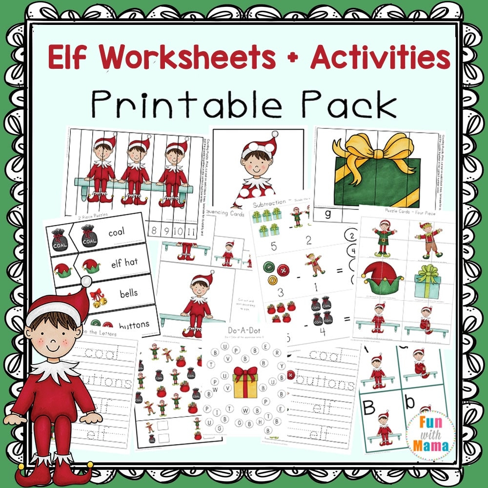 Elf Activities Worksheets Fun With Mama