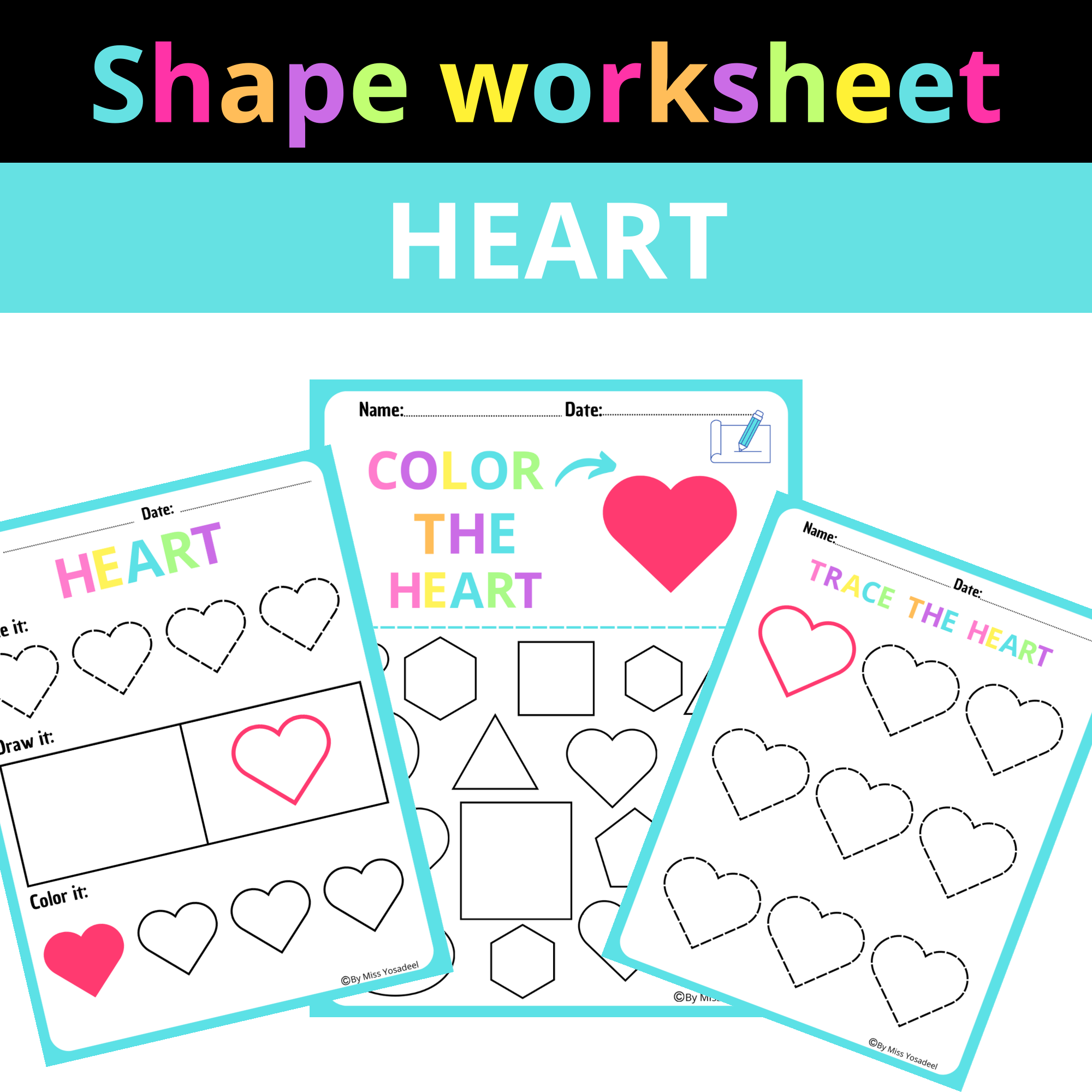 Ellipse Colorful Fun Shape Worksheets Toddlers Find Color Draw 