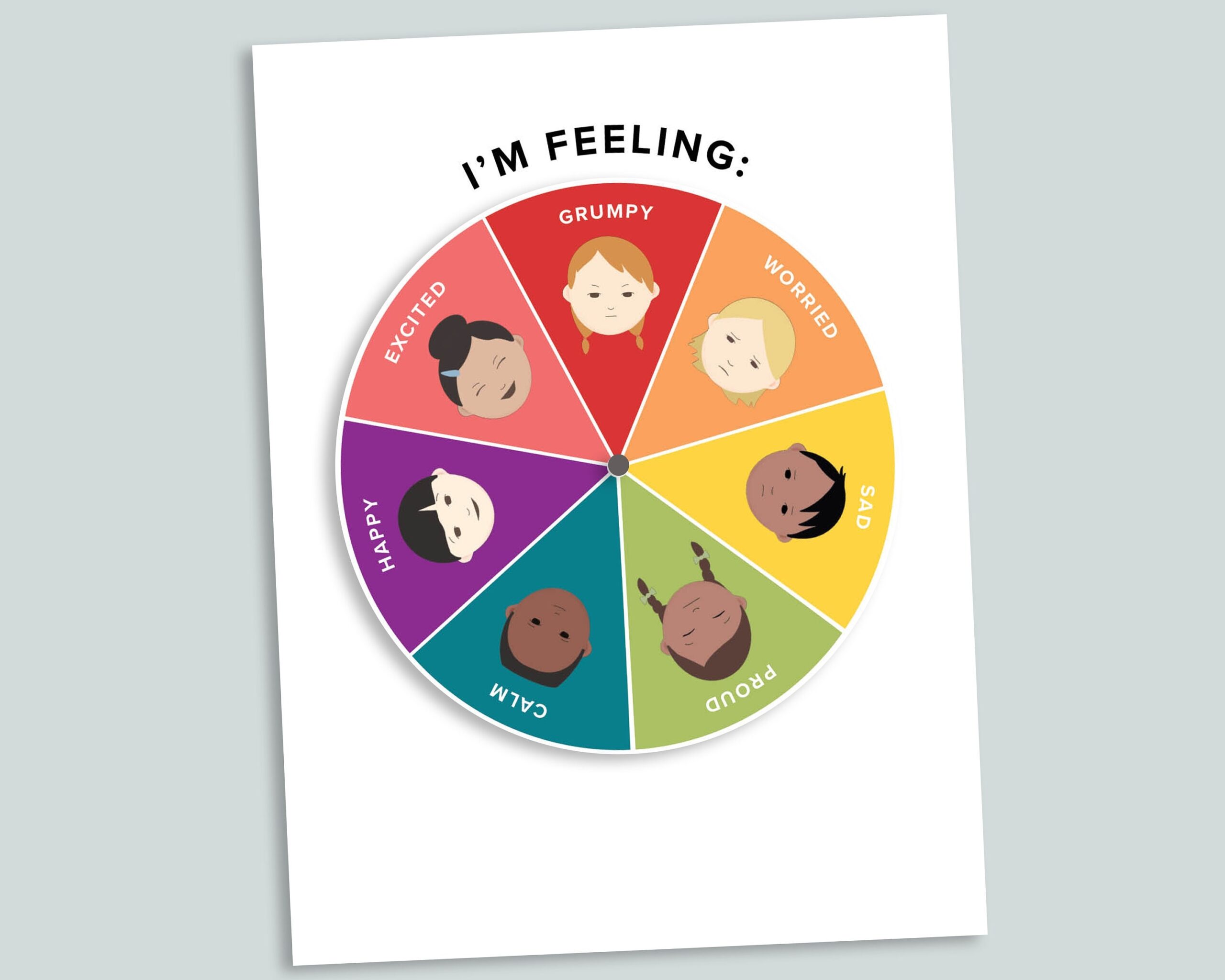 Emotions Spinner Wheel Printable Feelings Flash Cards Preschool Morning Basket Homeschool Printables Diversity For Kids Circle Time Etsy UK