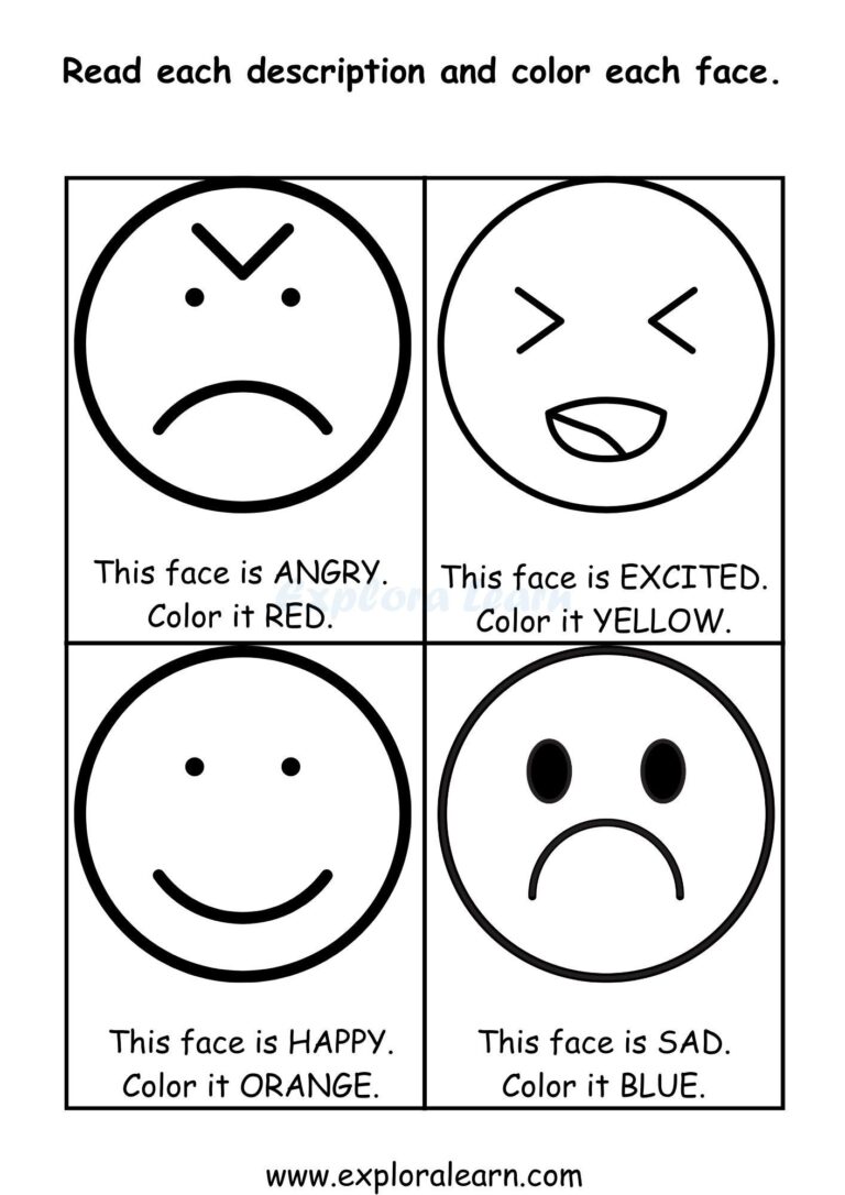 Emotions Worksheets For Preschool And Kindergarten 2 To 6 Years Kids