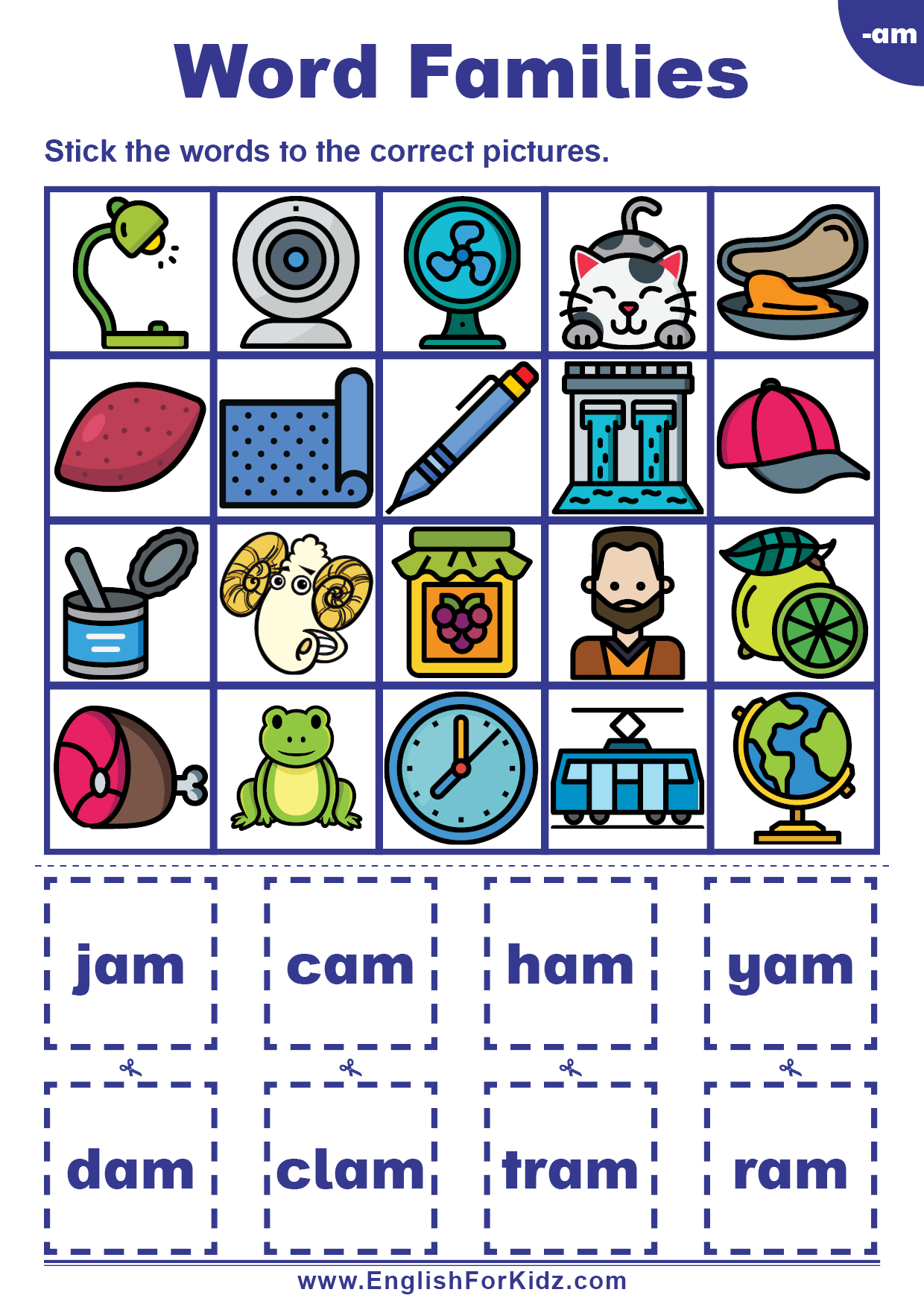 An Family Words Worksheets For Kindergarten