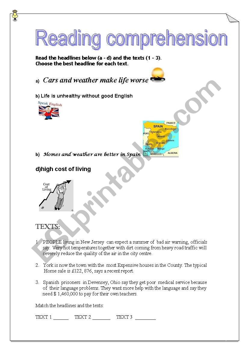 Reading Comprehension A1 Worksheets Reading Comprehension A1 Worksheets