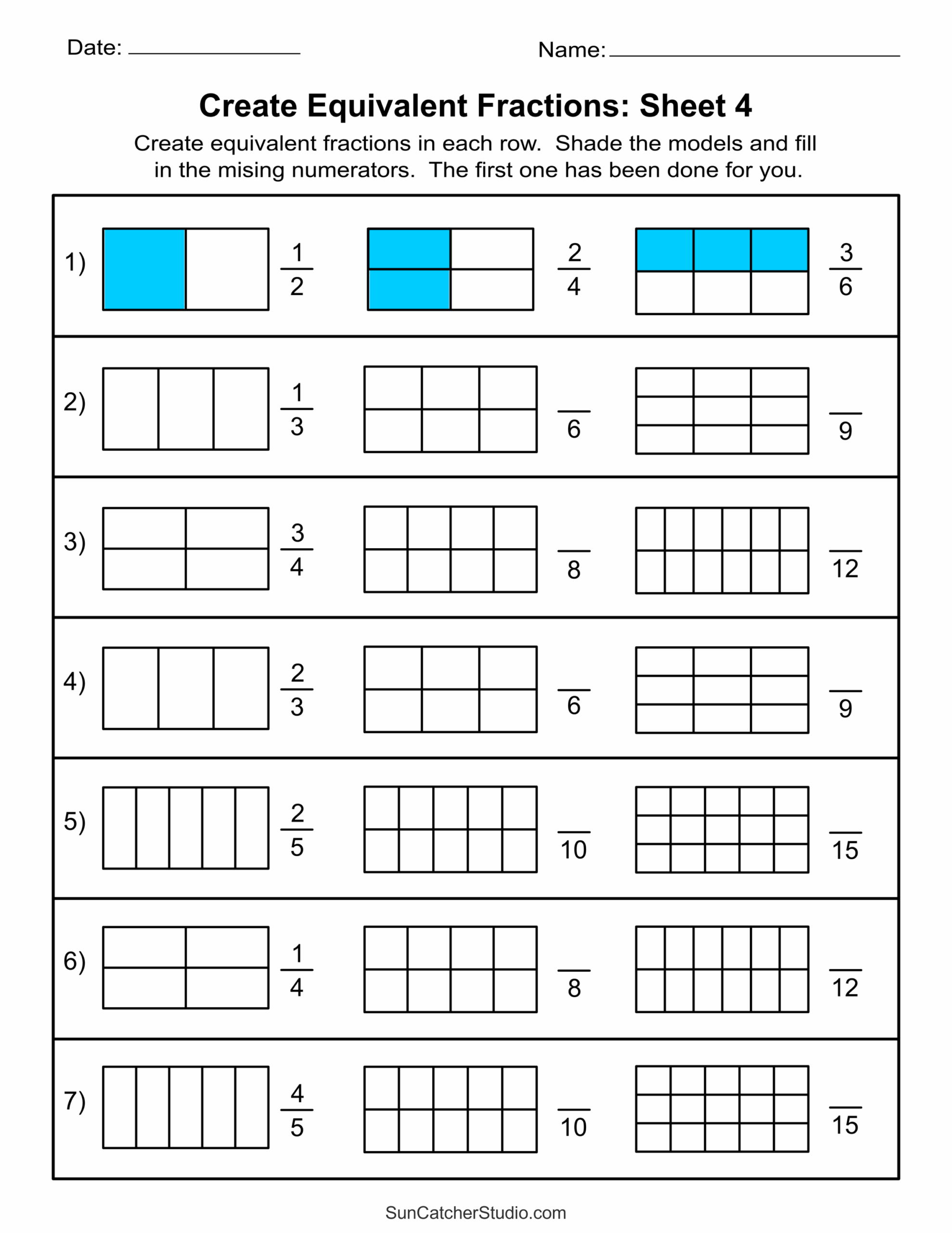 Equivalent Fractions Finding And Writing Equal Fractions Free Equivalent Fractions Finding And Writing Equal Fractions Free