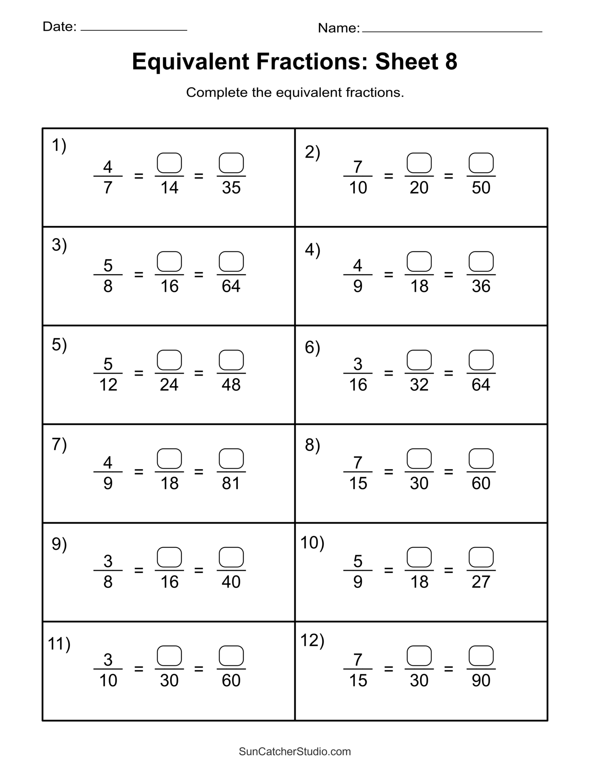 Equivalent Fractions Finding And Writing Equal Fractions Free Printables Monograms Design Tools Patterns U0026 DIY Projects Equivalent Fractions Finding And Writing Equal Fractions Free Printables Monograms Design Tools Patterns U0026 DIY Projects