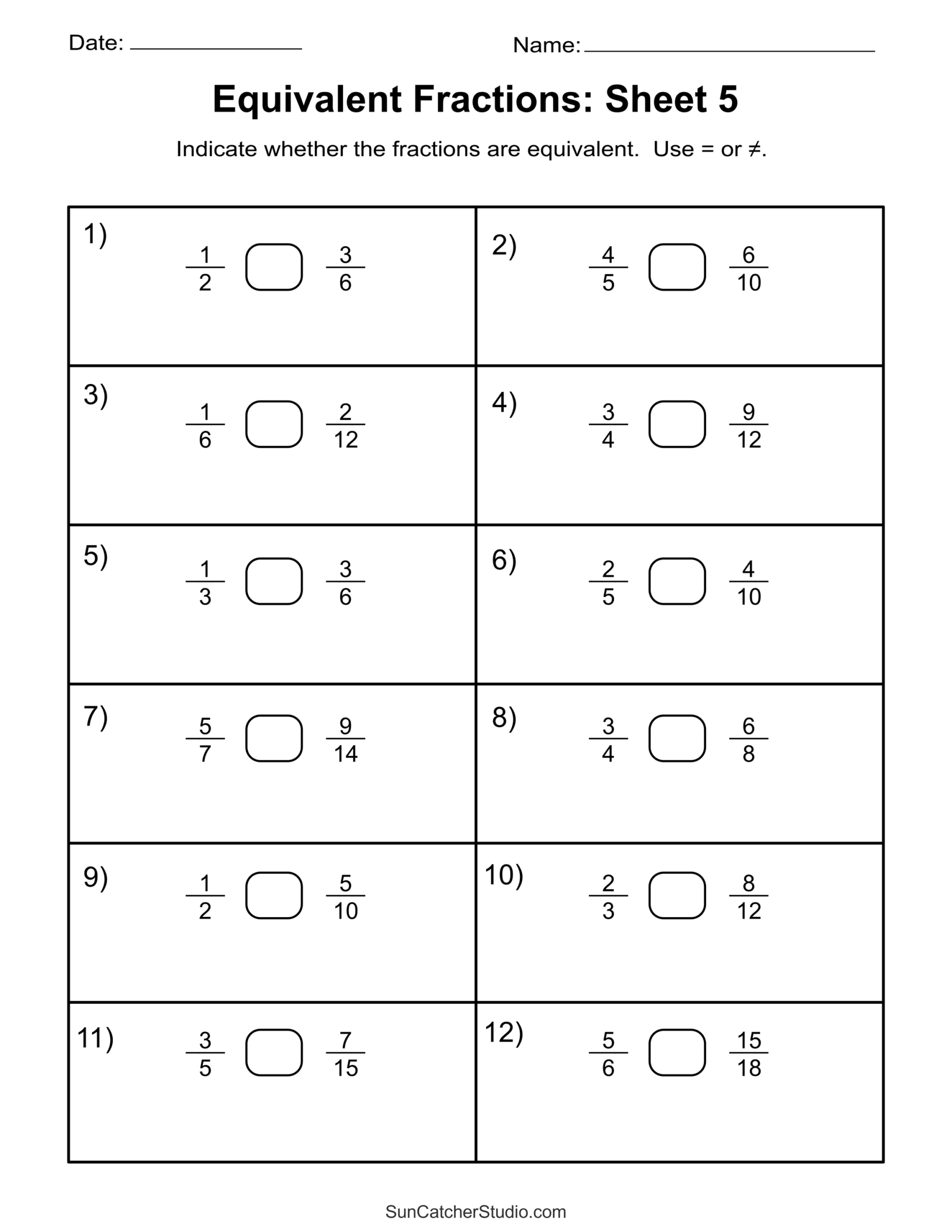 Equivalent Fractions Finding And Writing Equal Fractions Free Equivalent Fractions Finding And Writing Equal Fractions Free