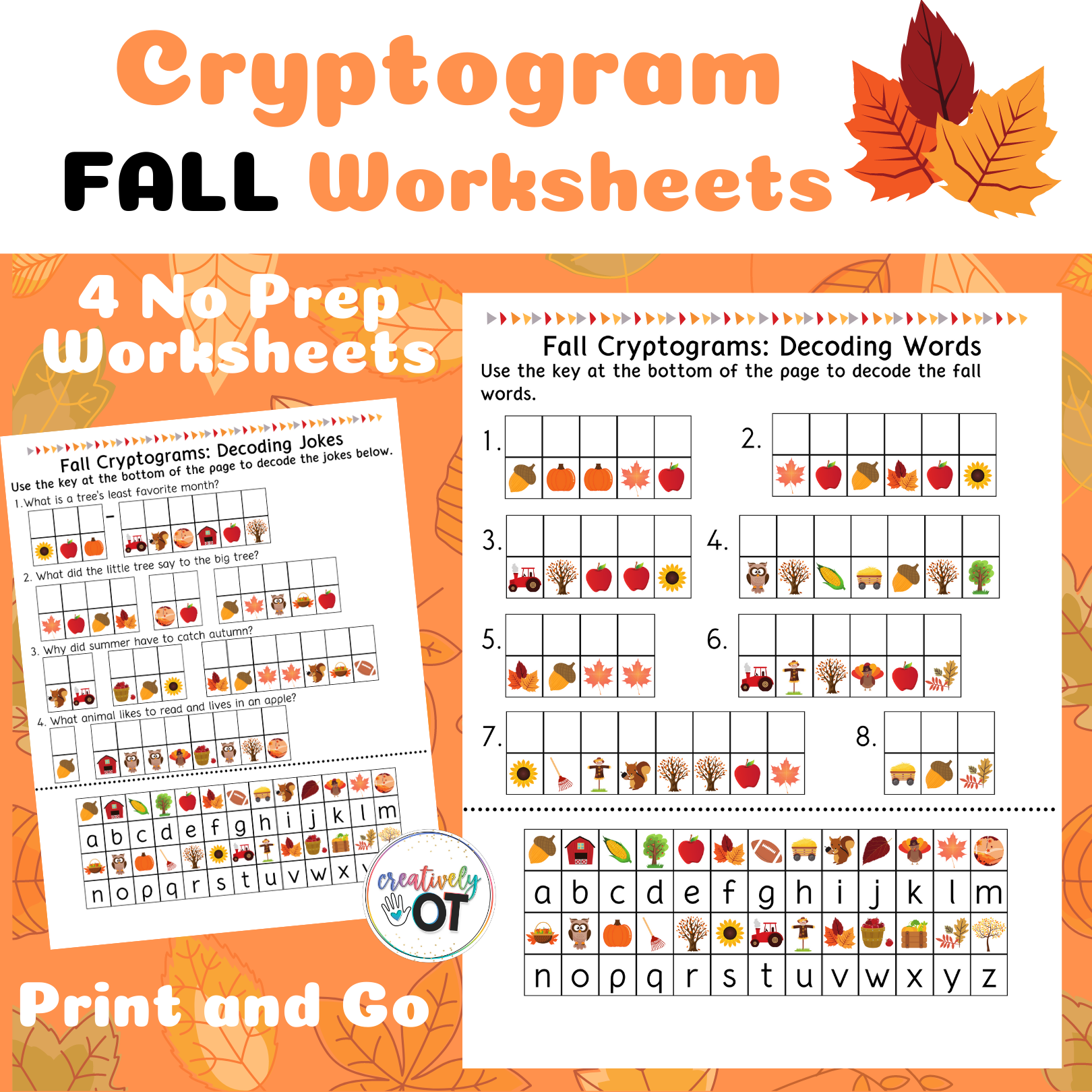 Fall Cryptogram And Decoding Worksheets Made By Teachers