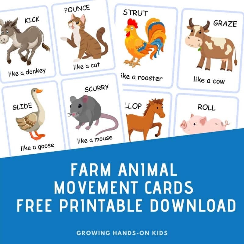 Farm Animal Movement Cards Free Printable Download Farm Animal Movement Cards Free Printable Download