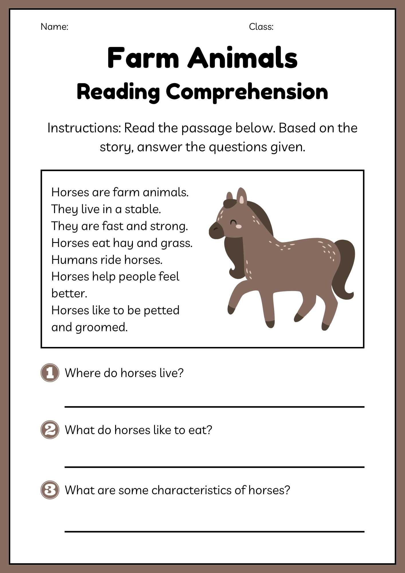 Farm Animals Reading Comprehension Mobotoy Farm Animals Reading Comprehension Mobotoy
