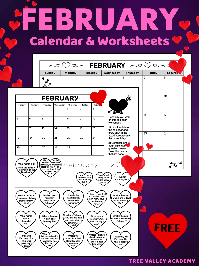 February 2025 Printable Calendar Worksheet For Grade 1 U0026 2 February 2025 Printable Calendar Worksheet For Grade 1 U0026 2