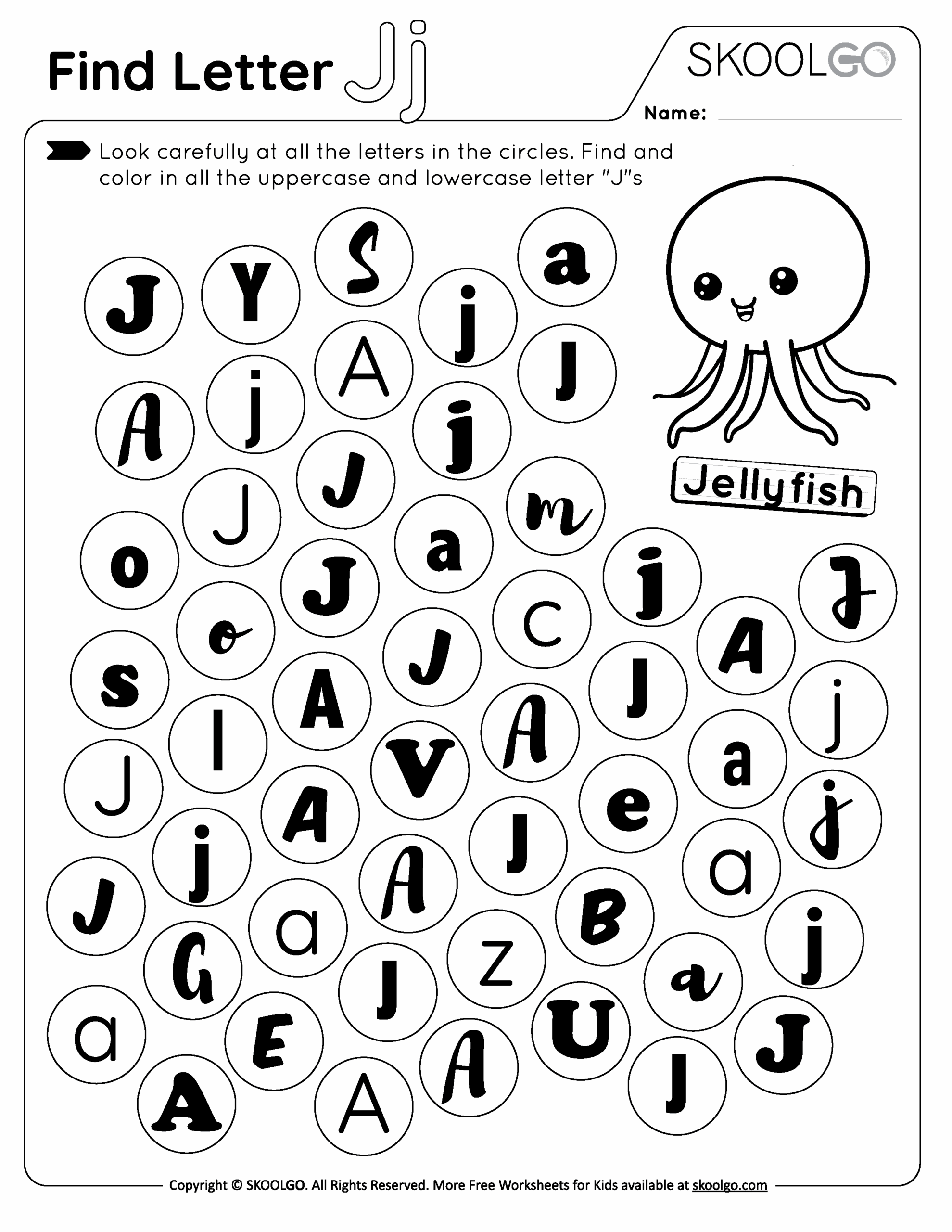 Free Printable Letter J Worksheet