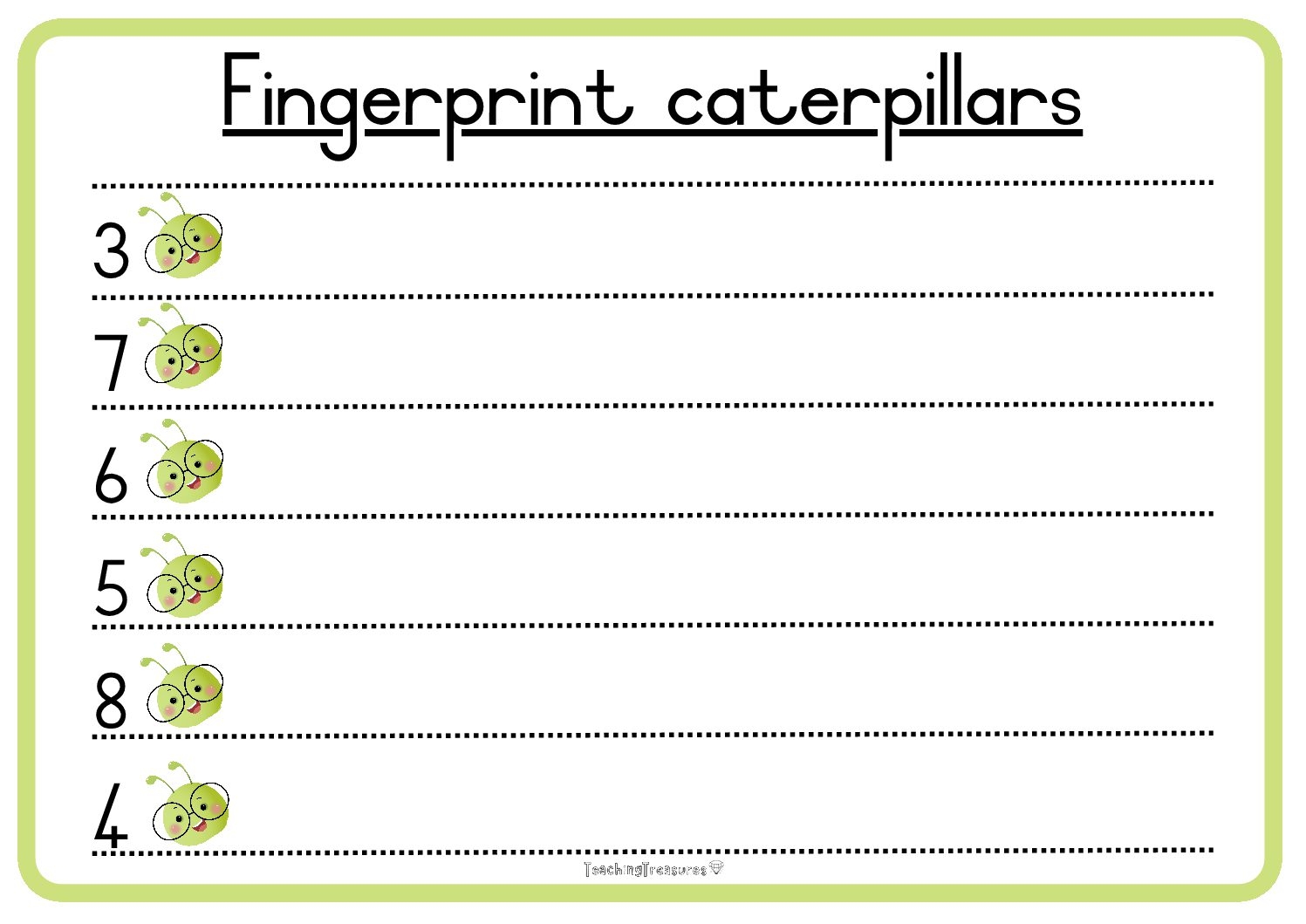 Fingerpaint Caterpillar Number Representation Teacha Worksheets Library Fingerpaint Caterpillar Number Representation Teacha Worksheets Library