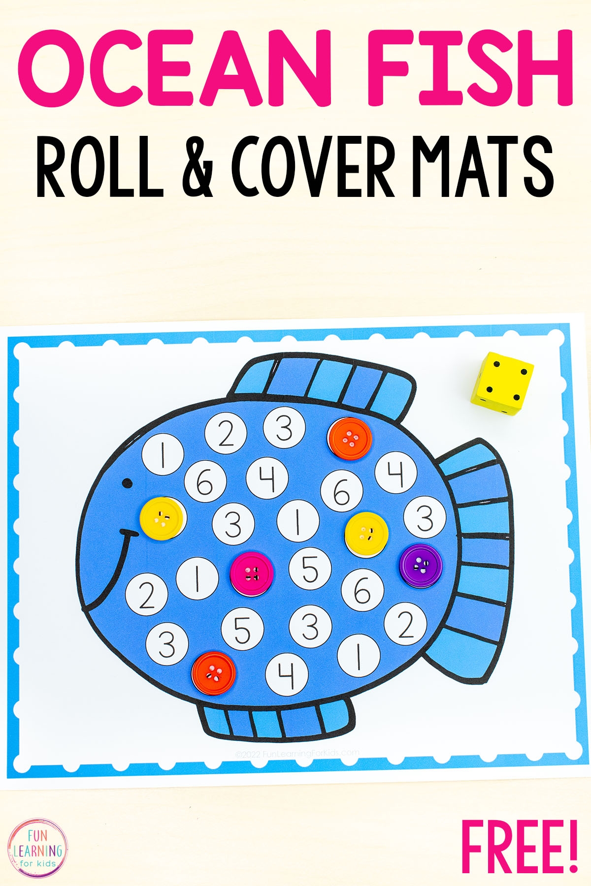 Fish Roll And Cover Number Mats Free Printable Fish Roll And Cover Number Mats Free Printable