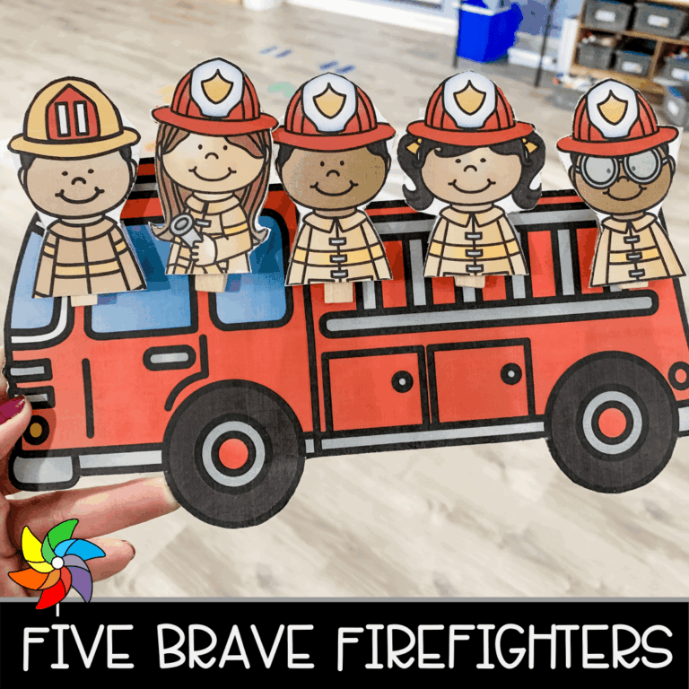 Five Brave Firefighters A Fun Chip Clip Poem For Community Helpers