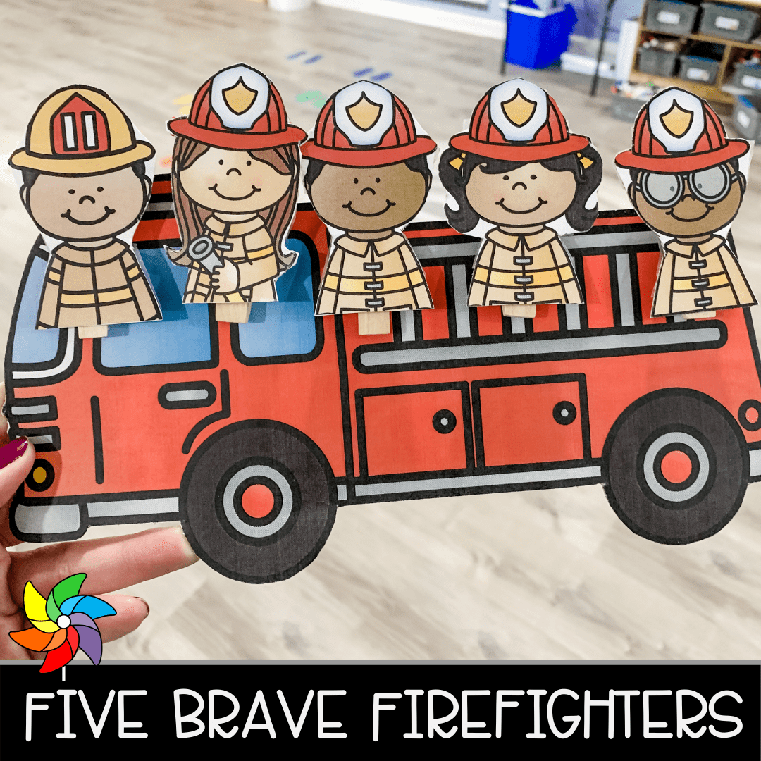 Five Brave Firefighters A Fun Chip Clip Poem For Community Helpers