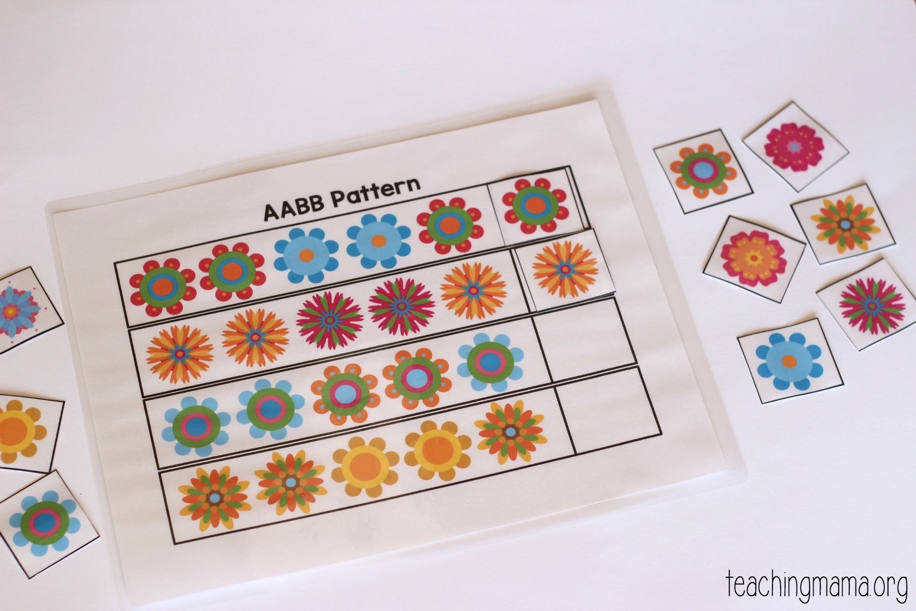 Flower Pattern Strips Teaching Mama
