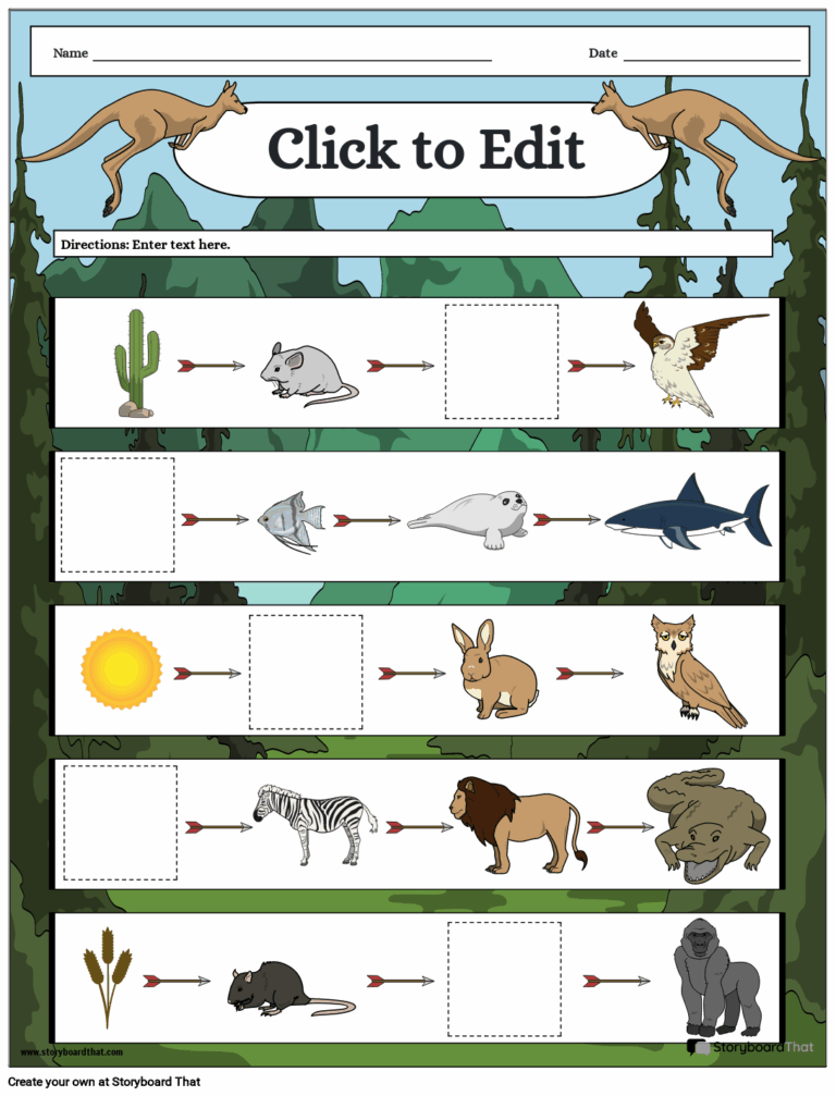 Food Chain And Web Worksheets Free Customizable Templates