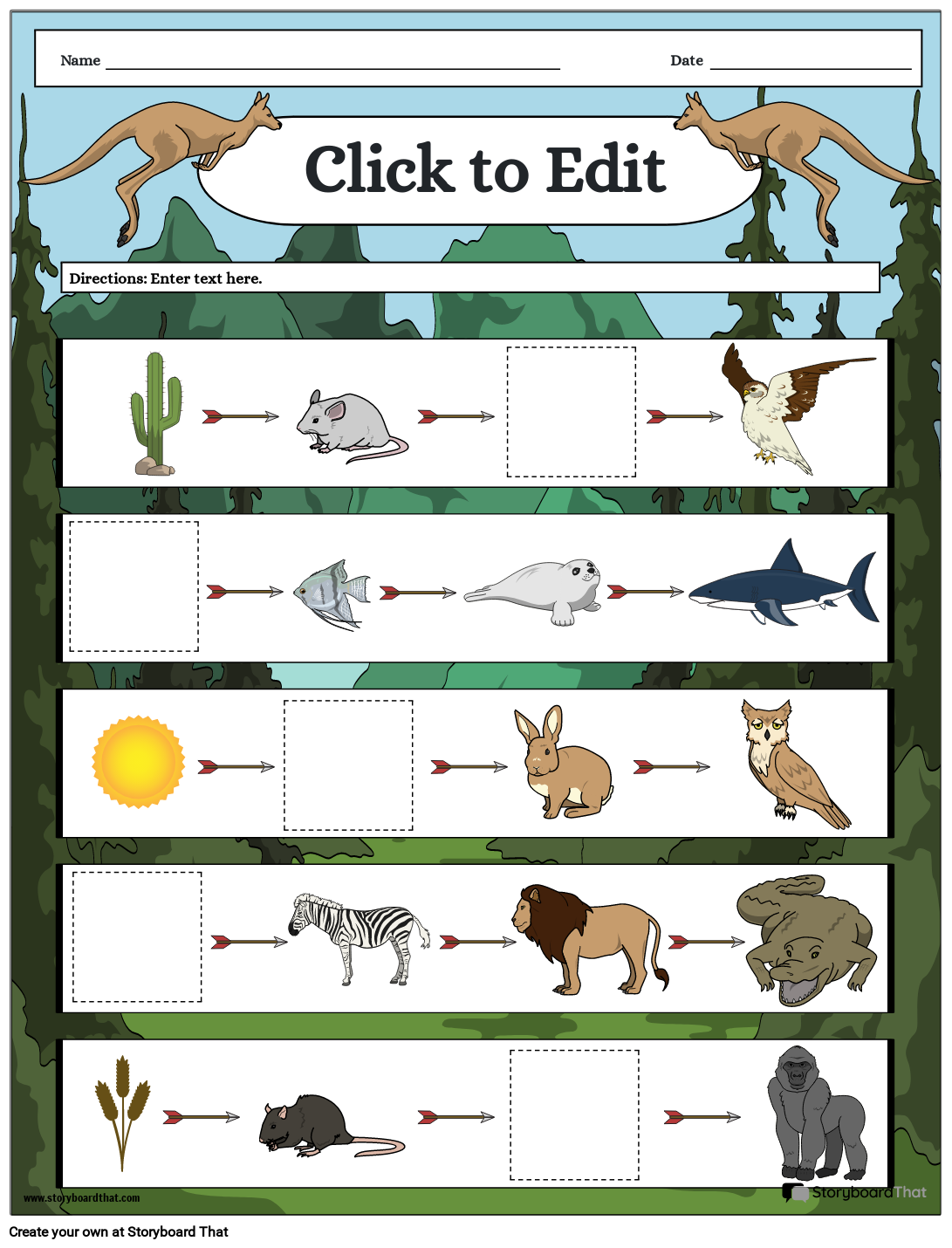 Food Chain And Web Worksheets Free Customizable Templates Food Chain And Web Worksheets Free Customizable Templates